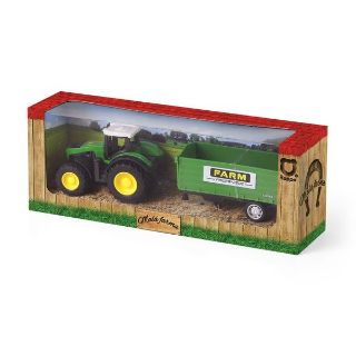 Obrázek z Traktor s vlečkou kov 18cm v krabičce, 4dr 